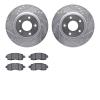 7502-67101 Drilled/Slotted Brake Rotors w/5000 Advanced Brake Pads Kit [Silver], 2014-2017 Infiniti/Nissan, Position: Front - image 1