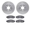 7502-67108 Drilled/Slotted Brake Rotors w/5000 Advanced Brake Pads Kit [Silver], 2005-2021 Multiple Makes/Models, Position: Fron - image 1