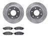 7502-67113 Drilled/Slotted Brake Rotors w/5000 Advanced Brake Pads Kit [Silver], 2005-2007 Infiniti/Nissan, Position: Front - image 1