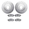 7502-67120 Drilled/Slotted Brake Rotors w/5000 Advanced Brake Pads Kit [Silver], Fits Select Infiniti/Nissan, Position: Front - image 1