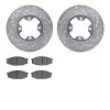 7502-67124 Drilled/Slotted Brake Rotors w/5000 Advanced Brake Pads Kit [Silver], 1979-1983 Infiniti/Nissan, Position: Front - image 1