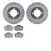 7502-67127 Drilled/Slotted Brake Rotors w/5000 Advanced Brake Pads Kit [Silver], 1974-1975 Infiniti/Nissan, Position: Front - image 1