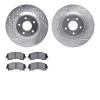 7502-67129 Drilled/Slotted Brake Rotors w/5000 Advanced Brake Pads Kit [Silver], Fits Select Infiniti/Nissan, Position: Front - image 1