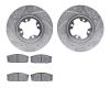 7502-67136 Drilled/Slotted Brake Rotors w/5000 Advanced Brake Pads Kit [Silver], 1981-1988 Infiniti/Nissan, Position: Front - image 1