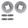 7502-67138 Drilled/Slotted Brake Rotors w/5000 Advanced Brake Pads Kit [Silver], 1984-1984 Infiniti/Nissan, Position: Front - image 1
