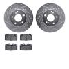 7502-67139 Drilled/Slotted Brake Rotors w/5000 Advanced Brake Pads Kit [Silver], 1989-1996 Infiniti/Nissan, Position: Front - image 1