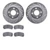7502-67151 Drilled/Slotted Brake Rotors w/5000 Advanced Brake Pads Kit [Silver], 1991-2006 Infiniti/Nissan, Position: Front - image 1