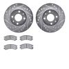 7502-67152 Drilled/Slotted Brake Rotors w/5000 Advanced Brake Pads Kit [Silver], 1988-1989 Infiniti/Nissan, Position: Front - image 1