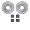 7502-67157 Drilled/Slotted Brake Rotors w/5000 Advanced Brake Pads Kit [Silver], 1979-1981 Infiniti/Nissan, Position: Rear - image 1