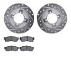 7502-67169 Drilled/Slotted Brake Rotors w/5000 Advanced Brake Pads Kit [Silver], 1982-1986 Infiniti/Nissan, Position: Front - image 1
