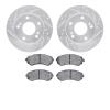 7502-67172 Drilled/Slotted Brake Rotors w/5000 Advanced Brake Pads Kit [Silver], 1994-1996 Infiniti/Nissan, Position: Front - image 1