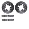 7502-67263 Drilled/Slotted Brake Rotors w/5000 Advanced Brake Pads Kit [Silver], 1984-1986 Infiniti/Nissan, Position: Front - image 1