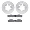 7502-67272 Drilled/Slotted Brake Rotors w/5000 Advanced Brake Pads Kit [Silver], 1982-1985 Infiniti/Nissan, Position: Front - image 1