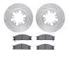 7502-67278 Drilled/Slotted Brake Rotors w/5000 Advanced Brake Pads Kit [Silver], 1985-2012 Infiniti/Nissan, Position: Front - image 1