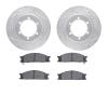 7502-67299 Drilled/Slotted Brake Rotors w/5000 Advanced Brake Pads Kit [Silver], 1998-2015 Infiniti/Nissan, Position: Front - image 1