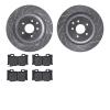 7502-68012 Drilled/Slotted Brake Rotors w/5000 Advanced Brake Pads Kit [Silver], 2008-2020 Infiniti/Nissan, Position: Rear - image 1