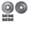 7502-68015 Drilled/Slotted Brake Rotors w/5000 Advanced Brake Pads Kit [Silver], Fits Select Infiniti/Nissan, Position: Front - image 1