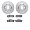 7502-68016 Drilled/Slotted Brake Rotors w/5000 Advanced Brake Pads Kit [Silver], 2005-2013 Infiniti/Nissan, Position: Front - image 1