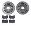 7502-68017 Drilled/Slotted Brake Rotors w/5000 Advanced Brake Pads Kit [Silver], Fits Select Infiniti/Nissan, Position: Rear - image 1