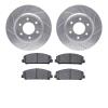7502-68018 Drilled/Slotted Brake Rotors w/5000 Advanced Brake Pads Kit [Silver], Fits Select Infiniti/Nissan, Position: Front - image 1