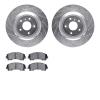 7502-68020 Drilled/Slotted Brake Rotors w/5000 Advanced Brake Pads Kit [Silver], Fits Select Infiniti/Nissan, Position: Front - image 1