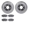 7502-68023 Drilled/Slotted Brake Rotors w/5000 Advanced Brake Pads Kit [Silver], 1990-1995 Infiniti/Nissan, Position: Front - image 1