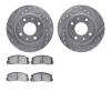 7502-72004 Drilled/Slotted Brake Rotors w/5000 Advanced Brake Pads Kit [Silver], 1985-1991 Multiple Makes/Models, Position: Fron - image 1