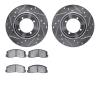 7502-72008 Drilled/Slotted Brake Rotors w/5000 Advanced Brake Pads Kit [Silver], 1984-1990 Multiple Makes/Models, Position: Fron - image 1