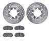 7502-72018 Drilled/Slotted Brake Rotors w/5000 Advanced Brake Pads Kit [Silver], 1991-1991 Mitsubishi, Position: Front - image 1