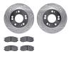 7502-72027 Drilled/Slotted Brake Rotors w/5000 Advanced Brake Pads Kit [Silver], 1990-2005 Multiple Makes/Models, Position: Fron - image 1