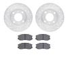 7502-72029 Drilled/Slotted Brake Rotors w/5000 Advanced Brake Pads Kit [Silver], 1992-1996 Multiple Makes/Models, Position: Fron - image 1
