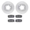 7502-72034 Drilled/Slotted Brake Rotors w/5000 Advanced Brake Pads Kit [Silver], 1994-1994 Mopar, Position: Rear - image 1