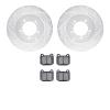 7502-72040 Drilled/Slotted Brake Rotors w/5000 Advanced Brake Pads Kit [Silver], 2003-2006 Mitsubishi, Position: Rear - image 1