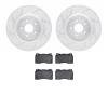 7502-72047 Drilled/Slotted Brake Rotors w/5000 Advanced Brake Pads Kit [Silver], 2008-2015 Mitsubishi, Position: Front - image 1