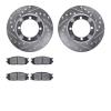 7502-72049 Drilled/Slotted Brake Rotors w/5000 Advanced Brake Pads Kit [Silver], 1991-1992 Multiple Makes/Models, Position: Fron - image 1