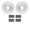 7502-72055 Drilled/Slotted Brake Rotors w/5000 Advanced Brake Pads Kit [Silver], 1991-1993 Multiple Makes/Models, Position: Fron - image 1