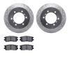 7502-72061 Drilled/Slotted Brake Rotors w/5000 Advanced Brake Pads Kit [Silver], 1990-2000 Mitsubishi, Position: Rear - image 1