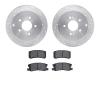 7502-72064 Drilled/Slotted Brake Rotors w/5000 Advanced Brake Pads Kit [Silver], 2004-2011 Mitsubishi, Position: Rear - image 1