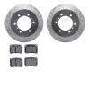 7502-72067 Drilled/Slotted Brake Rotors w/5000 Advanced Brake Pads Kit [Silver], 1997-2004 Mitsubishi, Position: Rear - image 1