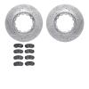 7502-72071 Drilled/Slotted Brake Rotors w/5000 Advanced Brake Pads Kit [Silver], 2010-2011 Freightliner, Position: Rear - image 1