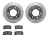 7502-72073 Drilled/Slotted Brake Rotors w/5000 Advanced Brake Pads Kit [Silver], 2000-2006 Mitsubishi, Position: Rear - image 1
