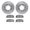 7502-72074 Drilled/Slotted Brake Rotors w/5000 Advanced Brake Pads Kit [Silver], 1983-1989 Multiple Makes/Models, Position: Rear - image 1