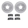 7502-72075 Drilled/Slotted Brake Rotors w/5000 Advanced Brake Pads Kit [Silver], 2007-2015 Mitsubishi, Position: Rear - image 1