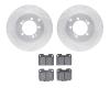 7502-72183 Drilled/Slotted Brake Rotors w/5000 Advanced Brake Pads Kit [Silver], 1993-1999 Multiple Makes/Models, Position: Rear - image 1