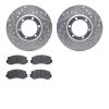 7502-72187 Drilled/Slotted Brake Rotors w/5000 Advanced Brake Pads Kit [Silver], 1981-1987 Multiple Makes/Models, Position: Fron - image 1
