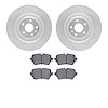 7502-73007 Drilled/Slotted Brake Rotors w/5000 Advanced Brake Pads Kit [Silver], 2017-2020 Audi/Volkswagen, Position: Rear - image 1