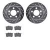 7502-73031 Drilled/Slotted Brake Rotors w/5000 Advanced Brake Pads Kit [Silver], 2001-2006 Audi/Volkswagen, Position: Rear - image 1