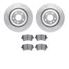 7502-73042 Drilled/Slotted Brake Rotors w/5000 Advanced Brake Pads Kit [Silver], 2005-2011 Audi/Volkswagen, Position: Rear - image 1
