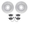 7502-73051 Drilled/Slotted Brake Rotors w/5000 Advanced Brake Pads Kit [Silver], 1997-2000 Audi/Volkswagen, Position: Front - image 1