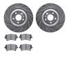 7502-73057 Drilled/Slotted Brake Rotors w/5000 Advanced Brake Pads Kit [Silver], 2007-2011 Audi/Volkswagen, Position: Rear - image 1